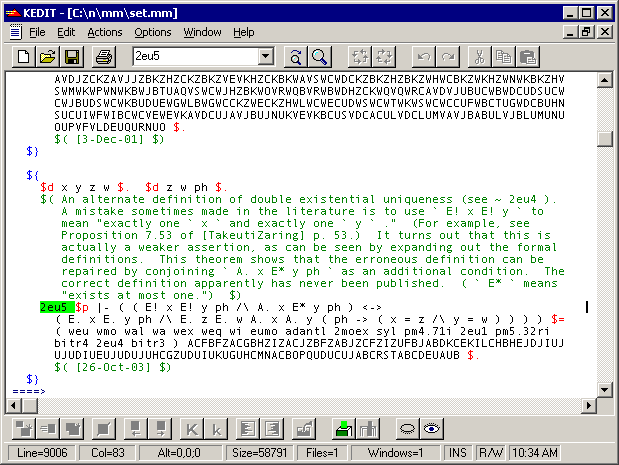 Screenshot of theorem 2eu5 from set.mm in a text editor